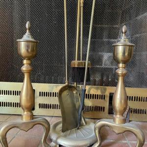 Photo of Brass Fireplace Set