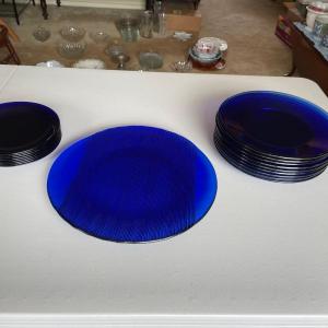 Photo of Set of Blue Plates / Serving Dish