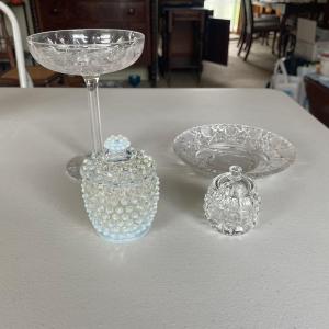 Photo of Four Glass Cut Glass Crystal Items