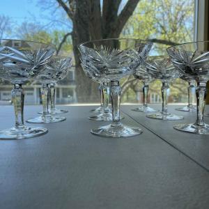 Photo of Set of 13 Vintage Crystal Champagne Glasses Andernach by Nachtmann