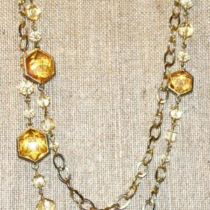 Photo of "Dana Kellin" Brand Necklace with Faceted "Gold" Hexagon Accents on a (Wrap-Arou