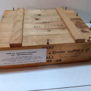 Photo of Empty wooden Ammunition box - wooden crate with lid