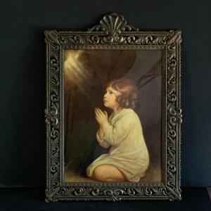 Photo of LOT 204: Beautiful Antique Wall Art Ornately Framed with Convex Glass