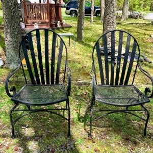 Photo of LOT 205: Set of 2 Wrought Iron Patio Chairs