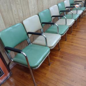 Photo of Vintage Connected Metal Frame Lobby Chairs- Bank of Seven