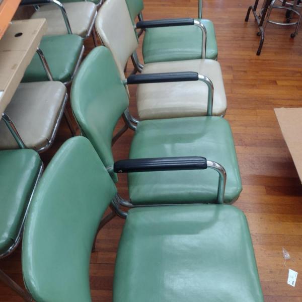 Photo of Vintage Connected Metal Frame Lobby Chairs- Bank of Four