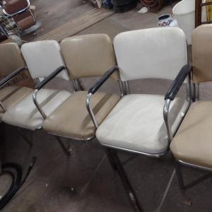 Photo of Vintage Connected Metal Frame Lobby Chairs- Bank of Five