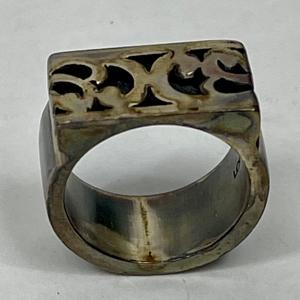 Photo of Thick Band Men's Sterling Silver Ring Vintage from Indonesia