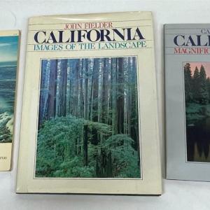 Photo of 3 vintage coffee table books on California