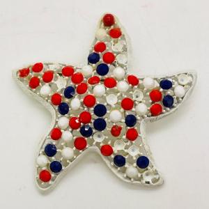 Photo of Weiss Brooch Starfish Red White & Blue
