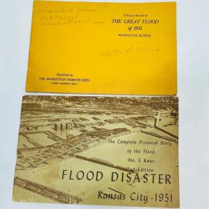 Photo of 2 pictorial booklets of THE GREAT FLOOD OF KANSAS CITY 1951 with loads of photog