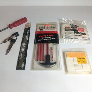 Photo of Universal gun cleaning rod with cleaning patches and bore tools