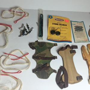 Photo of Compound Bow accessories. - Strings - string silencer - Arrow tips - guards and 