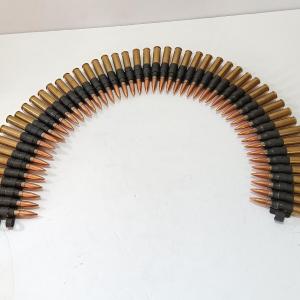 Photo of 50 rounds of linked ammunition - marked DA 62