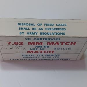 Photo of Awesome Vintage MATCH box with 7.62 MM cartridges Ammunition