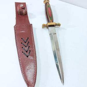 Photo of Pakistan Renaissance Dagger Knife with sheath - colorful wood handle