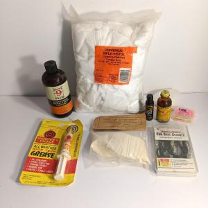 Photo of Firearm cleaning items - pads - grease- Hoppe's plus Lubricant and more