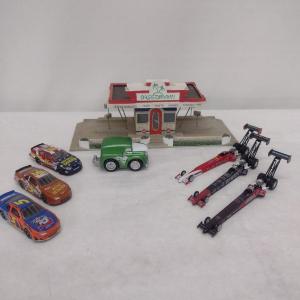 Photo of Hallmark Hometown America Drive-In Figurine and Collection of Miniature Cars (#4