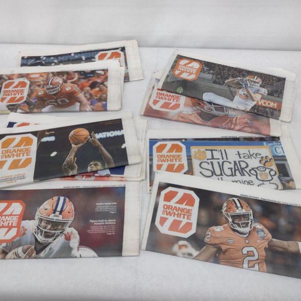 Photo of Collection of Clemson Orange and White Newspapers- Approx 2012-2018