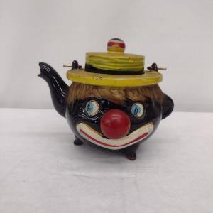 Photo of Antique Hand Painted Thames Redware Clown Tea Pot