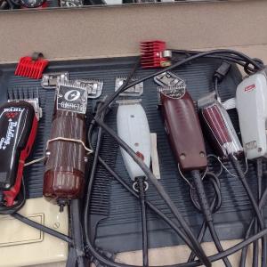 Photo of Set of Barber Electric Clippers and Shears Used Condition Mostly Wahl and Oester