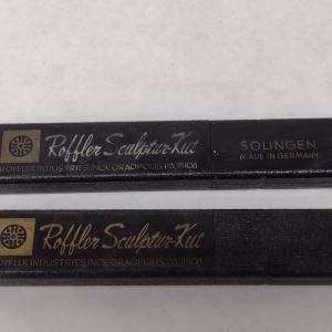 Photo of Pair of Vintage Roffler Sculpture Straight Razors with Celluloid Handles with Bo