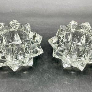 Photo of Starburst Glass Crystal Candle Holders