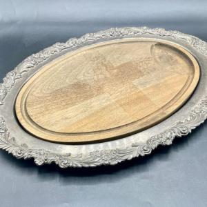 Photo of Silverplate Serving Platter with Cutting Board
