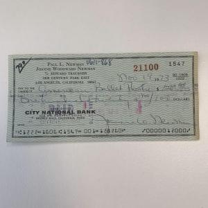 Photo of Joanne Newman signed check
