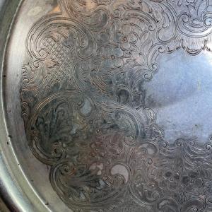 Photo of Silver plate serving tray - round