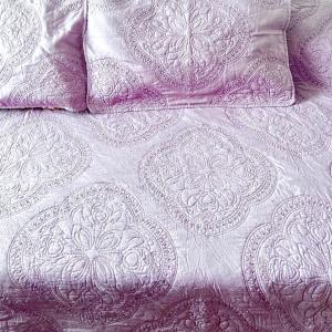 Photo of Queen Sized Lavender Coverlet with 2 Shams