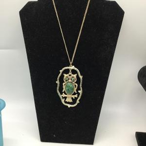 Photo of Vintage green owl necklace