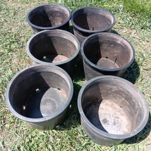 Photo of 6 Gardening flowerpots - heavy duty black Garden tubs Great for tomato's!