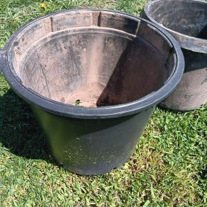 Photo of Three Large sized flowerpots - heavy duty black Garden tubs Great for vegetable 