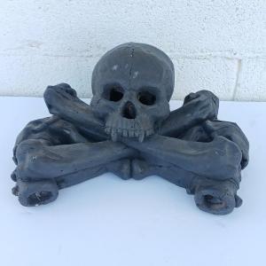 Photo of Stanbroil Imitated Human Skull and Bones Gas Log for Indoor or Outdoor Fireplace