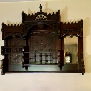 Photo of LOT 131: Antique Victorian Style Carved Wood Shelf and Mirror