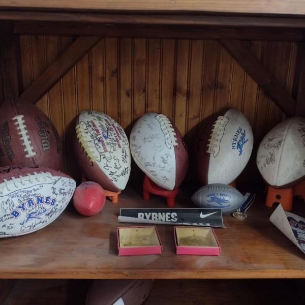 Photo of Nice Collection of Byrnes Rebels Signed Footballs and Memorabilia (Dates Unknown