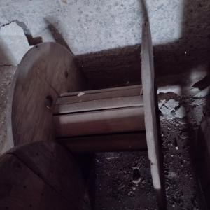 Photo of Vintage Industrial Wooden Spool- Approx 26 1/2" in Diameter