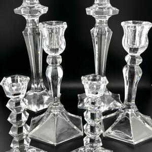 Photo of 3 Pairs of Glass Candle Stick Holders