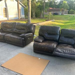 Photo of Free leather couch and loveseat