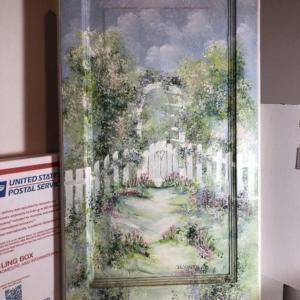 Photo of Vintage Re-Constituted Closet Door Painting Artwork by DL YOUNG Size 13" x 25" R