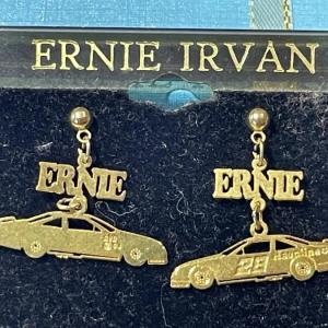 Photo of New Never Used Ernie Irvan Pierced Gold-tone Surgical Steel NASCAR Car Stud Earr