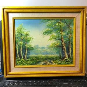 Photo of Vintage Mid-Century Oil on Canvas Painting Unsigned Frame Size 11" x 13" Preowne