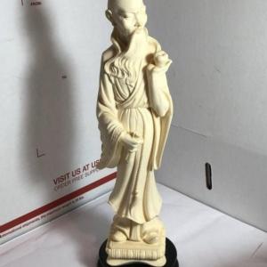 Photo of Vintage Asian Heavy Resin/Composite 10.75" Tall Figurine Preowned from an Estate