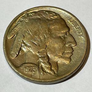 Photo of 1923-P Choice AU/UNC Condition Buffalo Nickel with Nice Color as Pictured.