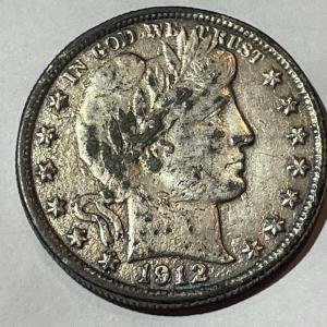 Photo of 1912-P OLD TIME "COUNTERFEIT" VF CONDITION BARBER HEAD HALF DOLLAR AS PICTURED.