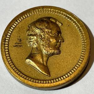 Photo of George Washington/Abraham Lincoln Bronze Medal Small Penny Size Token as Picture