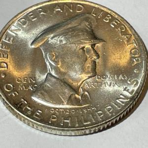 Photo of Philippines 1947-S Choice BU Condition Silver 50 Centavos Macarthur Commemorativ