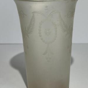Photo of Antique Iridescent Signed Steuben/Hawkes Verre De Soie Water Glass 5" Tall as Pi