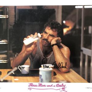 Photo of Three Men and a Baby Tom Selleck signed lobby card